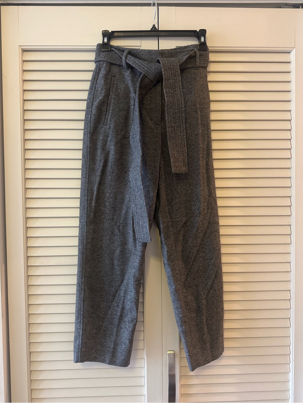 Wilfred Gray Wide-Leg Tie-Waist Pants
